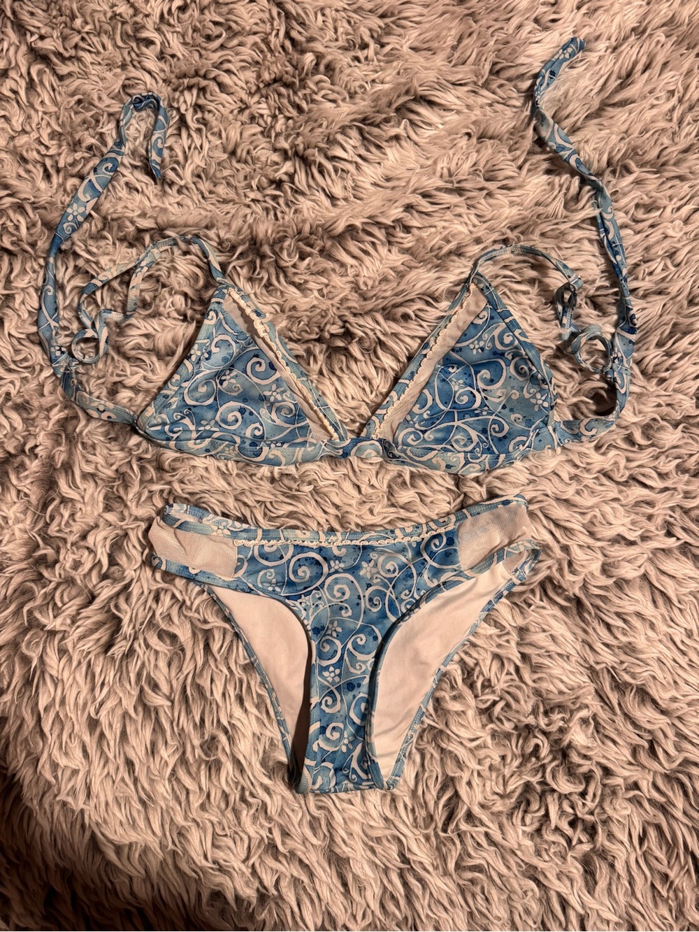 ETE Swimwear Blue Swirl Triangle Bikini Set